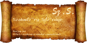 Szakmáry Sándor névjegykártya