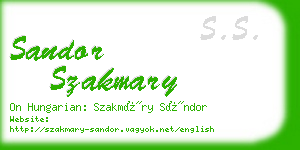 sandor szakmary business card